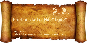 Hartenstein Mátyás névjegykártya
