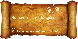 Hartenstein Mátyás névjegykártya