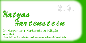 matyas hartenstein business card
