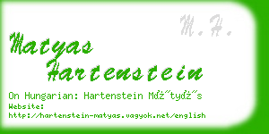 matyas hartenstein business card